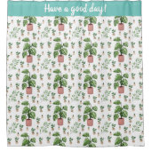 Green fresh Plant Lovers Douchegordijn (Voorkant)