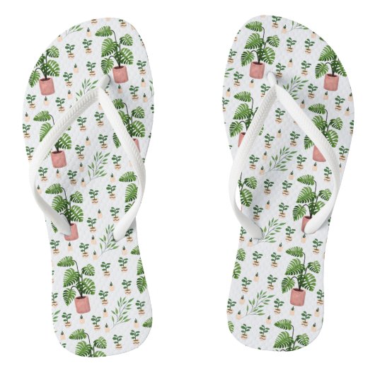 Green fresh Plant Lovers Teenslippers (Voetbed)