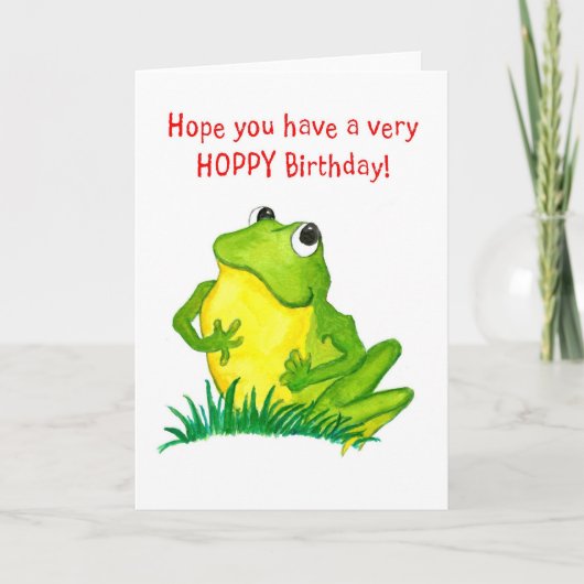 Green Frog Birthday Kaart (Voorkant)