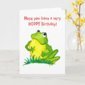 Green Frog Birthday Kaart (Gele Bloem)