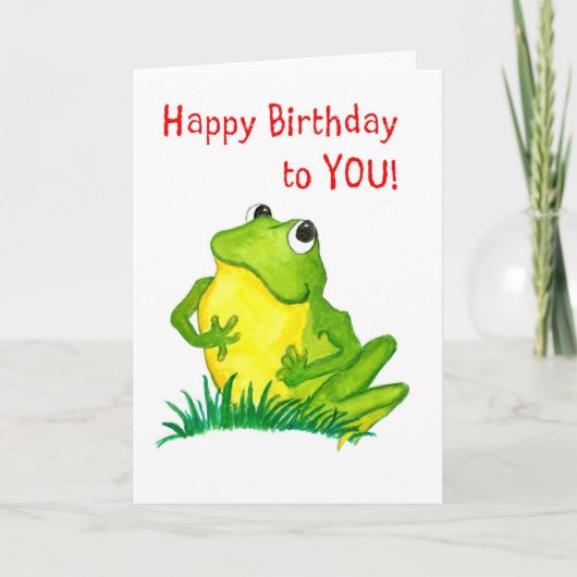 Green Frog Birthday-kaart Kaart (Voorkant)