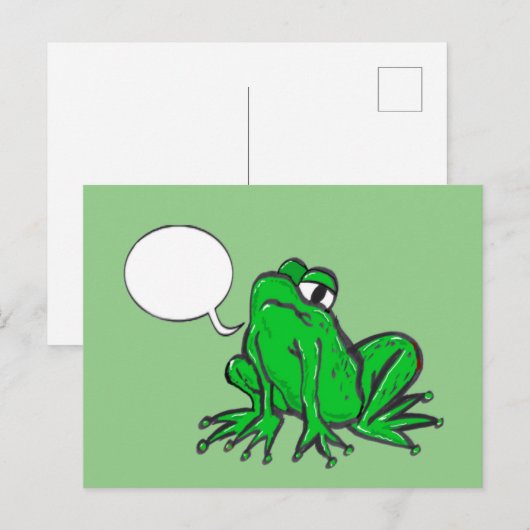 Green Frog Cartoon DIY Briefkaart (Voorkant / Achterkant)