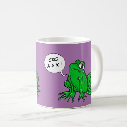 Green Frog Cartoon Speech Balloon DIY Coffee Mok (Voorkant rechts)