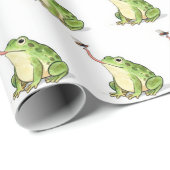 Green Frog Catching a Fly Cadeaupapier (Rol Hoek)