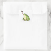 Green Frog Catching a Fly Vierkante Sticker (Tas)