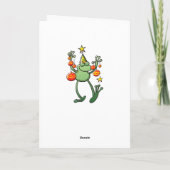 Green Frog Celebrating met kerstcadeautjes Feestdagen Kaart (Achterkant)