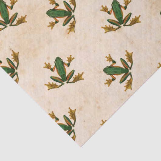 Green Frog Decoupage Tissuepapier (Detail)