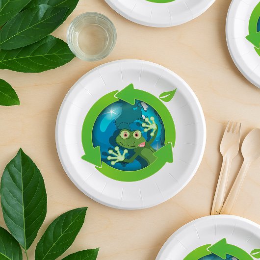 Green Frog Earth Papieren Bordje