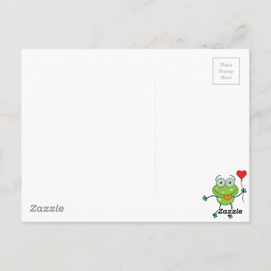 Green frog falling madly in love briefkaart (Achterkant)