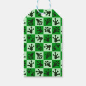 Green Frog Feet Whimsical Animal Tracks Cadeaulabel (Voorkant)