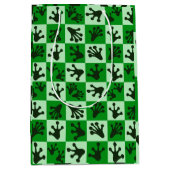Green Frog Feet Whimsical Animal Tracks Medium Cadeauzakje (Voorkant)