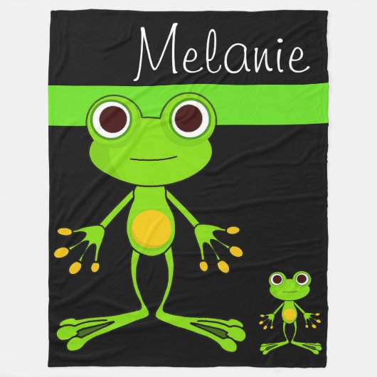 Green Frog Fleece Blanket (Voorkant)