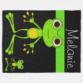 Green Frog Fleece Blanket Deken (Voorkant (Horizontaal))