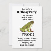 Green Frog Funny Birthday Party Kaart (Voorkant)