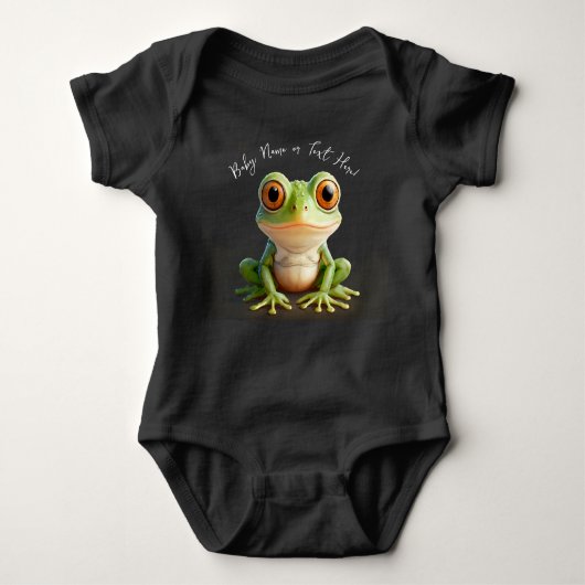 Green Frog gepersonaliseerd Baby cadeau Romper (Voorkant)