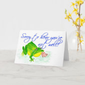 Green Frog Get Well Kaart (Gele Bloem)