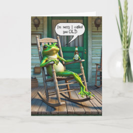 Green Frog Getting Old Birthday Humor Kaart
