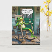 Green Frog Getting Old Birthday Humor Kaart (Gele Bloem)