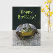 Green Frog Happy Birthday Kaart (Gele Bloem)