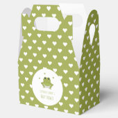 Green Frog Hearts Naam Baby shower Bedankdoosjes (Geopend)