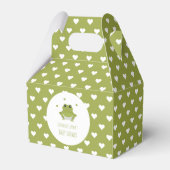 Green Frog Hearts Naam Baby shower Bedankdoosjes (Voorkant Zijde)