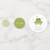 Green Frog Hearts Naam Baby shower Confetti (Voorkanten)
