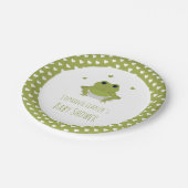 Green Frog Hearts Naam Baby shower Papieren Bordje (Gekanteld)