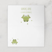 Green Frog Hearts Naam Baby shower Plaatskaartje (Buitenkant ongevouwen)