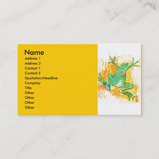 Green Frog Jumping Visitekaartje (Voorkant)