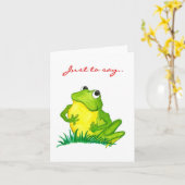 Green Frog 'Just to say' Notecard Kaart (Gele Bloem)