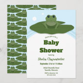 Green Frog Lily Pad | Uitnodiging tot Baby shower (Voorkant / Achterkant)