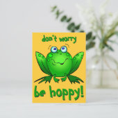 Green Frog Maak je geen zorgen om hoppige Briefkaa Briefkaart (Staand voorkant)