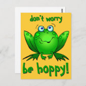 Green Frog Maak je geen zorgen om hoppige Briefkaa Briefkaart (Voorkant / Achterkant)