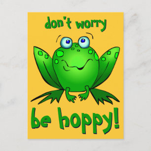 Green Frog Maak je geen zorgen om hoppige Briefkaa Briefkaart