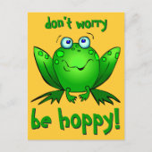 Green Frog Maak je geen zorgen om hoppige Briefkaa Briefkaart (Voorkant)