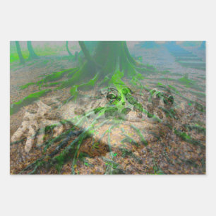 Green Frog Mossy Frog Inpakpapier Vel
