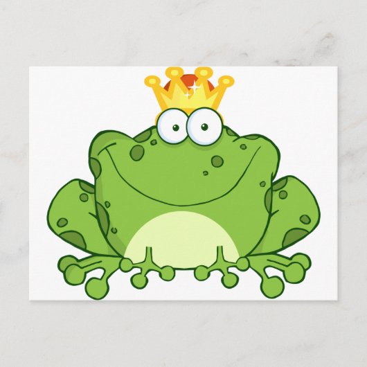 Green Frog Prince Cartoon Character Briefkaart (Voorkant)