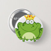Green Frog Prince Cartoon Character Ronde Button 5,7 Cm (Voorkant /achterkant)