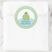 Green Frog Prince Round Custom Favor Sticker (Tas)