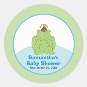 Green Frog Prince Round Custom Favor Sticker
