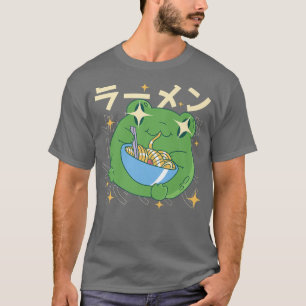 Green Frog Ramen Kawai Noodle Gifts Japan Frogs T-shirt
