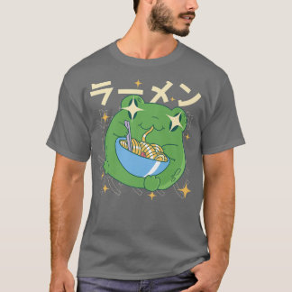 Green Frog Ramen Kawai Noodle Gifts Japan Frogs T-shirt