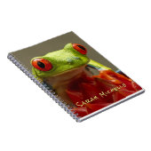 Green Frog Red Eyes Foto gepersonaliseerd Notitieboek (Rechterzijde)
