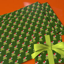 Green Frog Santa Hat Cartoon Nieuwigheid Kerstmis