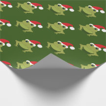 Green Frog Santa Hat Cartoon Novelty Kerstmis