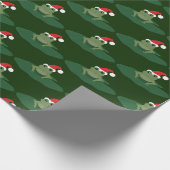Green Frog Santa Hat Lily Pad Kerstmis Cadeaupapier (Hoek)