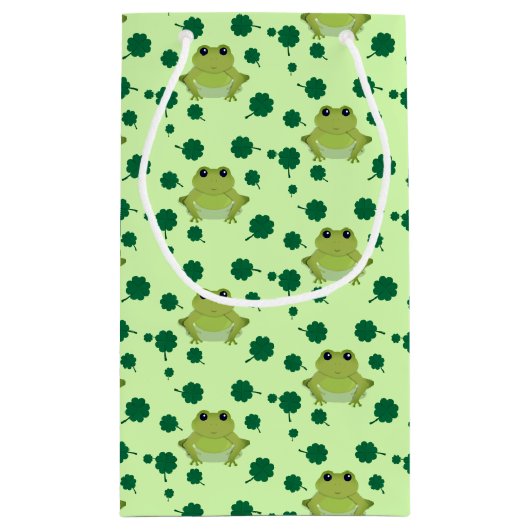 Green Frog Shamrock St Patrick's Day Klein Cadeauzakje (Achterkant)