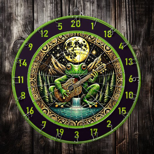 Green Frog speelt gitaar van Moon Dartbord