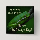 Green Frog St. Patrick's Day Button (Voorkant)