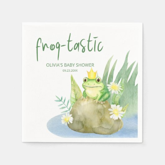 Green Frog-tastic Baby shower Servet (Voorkant)